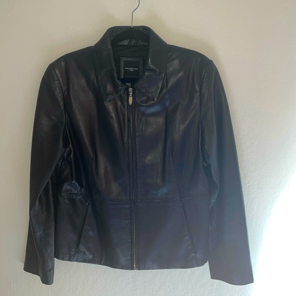 Women’s black leather jacket